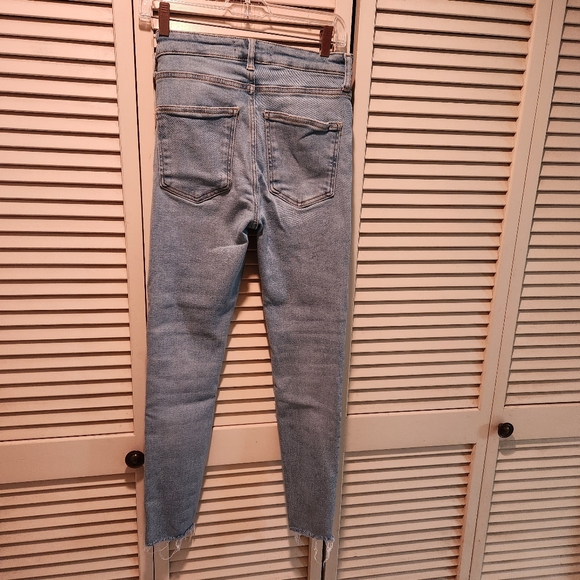 ZARA Super Stretch Skinny Raw Ankle Jeans 4 - Picture 9 of 10